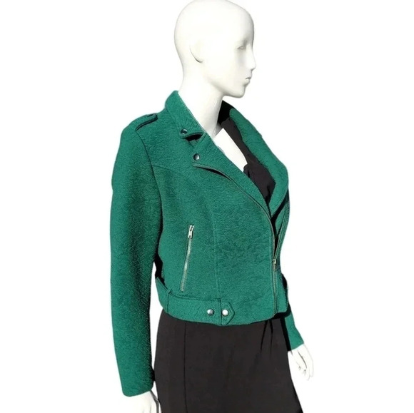 Torrid Textured Knit Moto Jacket Green Size 0 - Picture 2 of 13